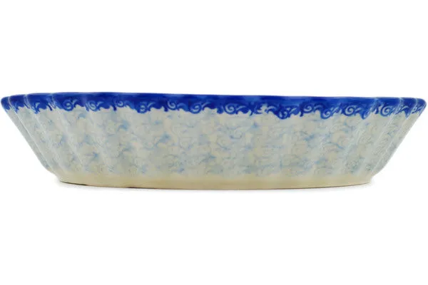 Polish Pottery 10" Fluted Pie Dish Butterfly In The Sky