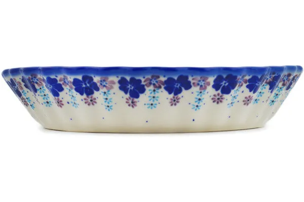 Polish Pottery 10" Fluted Pie Dish The Floral Wish