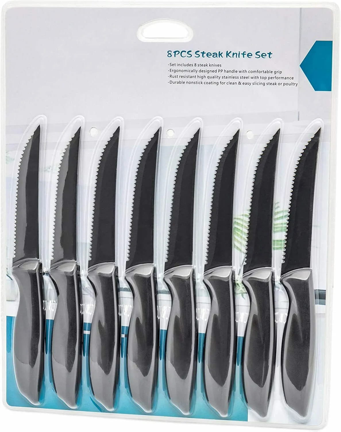 Professional Stainless Steel Knife Set of 8 Steak Sharp Chef Knives