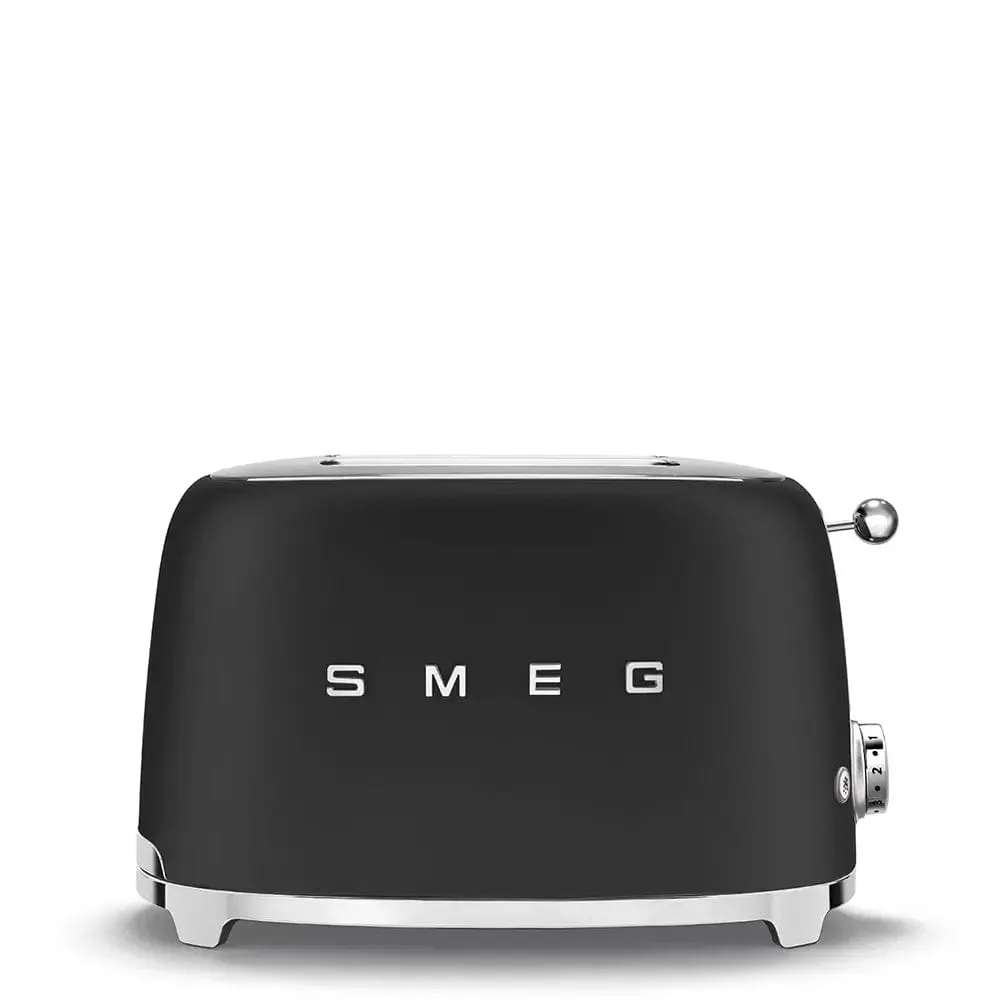 SMEG TSF01BLMUK Retro Style 2-Slice Toaster - Matte Black