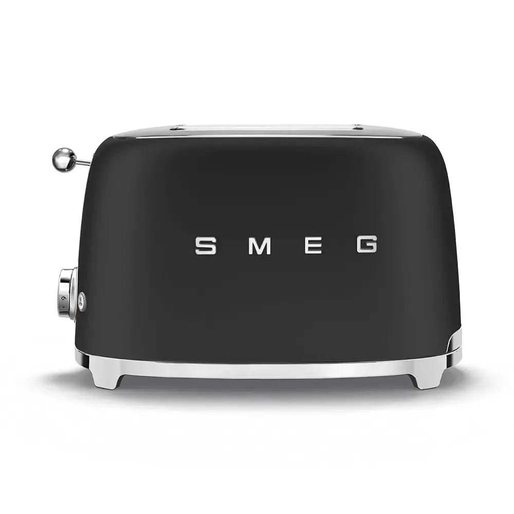 SMEG TSF01BLMUK Retro Style 2-Slice Toaster - Matte Black