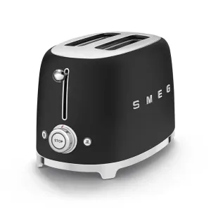 SMEG TSF01BLMUK Retro Style 2-Slice Toaster - Matte Black