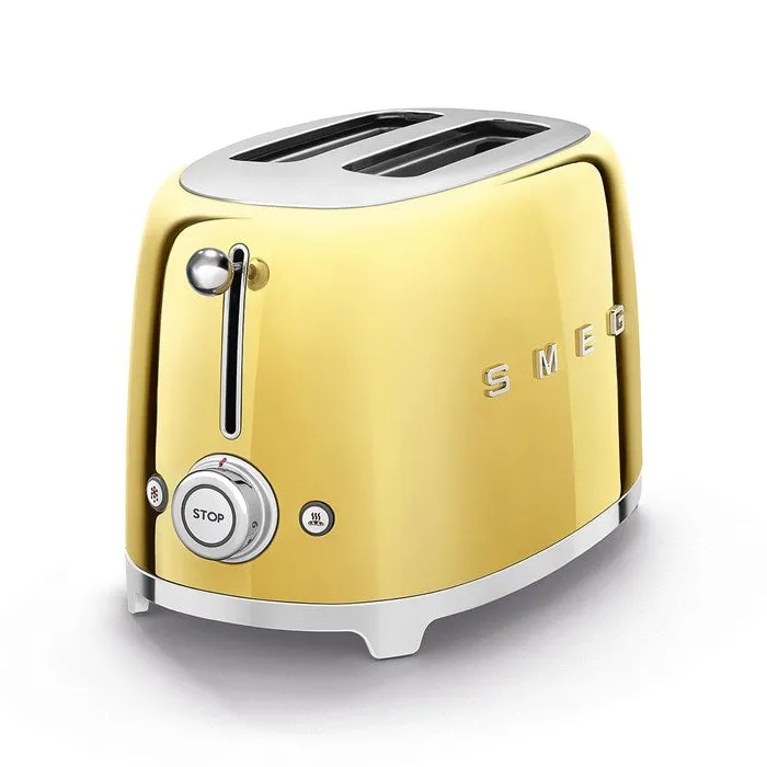 SMEG TSF01GOUK 50s Retro Style 2 Slice Toaster Gold