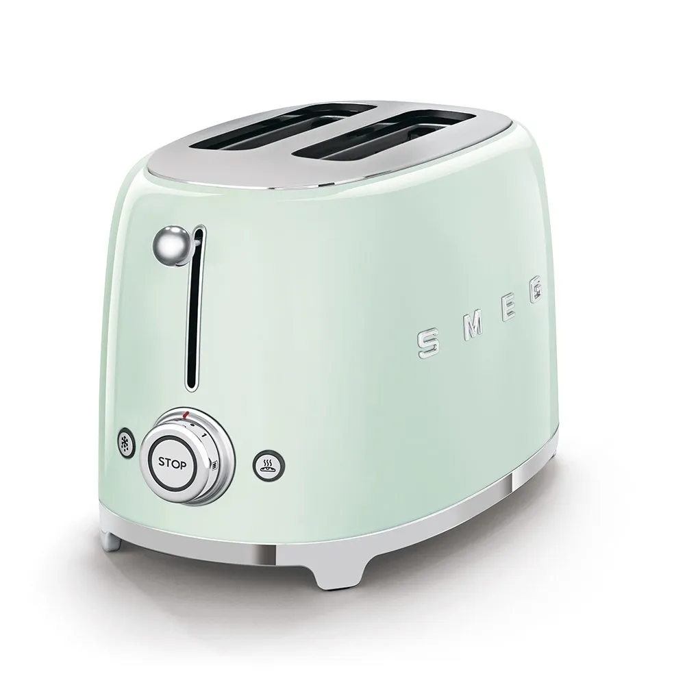 SMEG TSF01PGUK Retro Style 2-Slice Toaster - Pastel Green