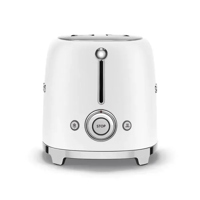 SMEG TSF01WHMUK Retro Style 2-Slice Toaster - Matte White