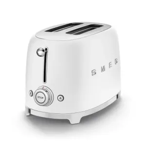 SMEG TSF01WHMUK Retro Style 2-Slice Toaster - Matte White