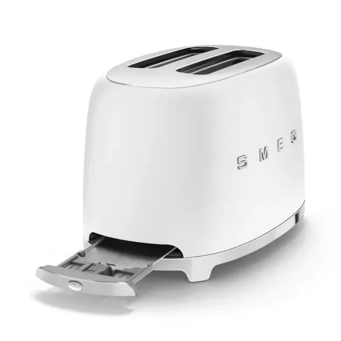 SMEG TSF01WHMUK Retro Style 2-Slice Toaster - Matte White