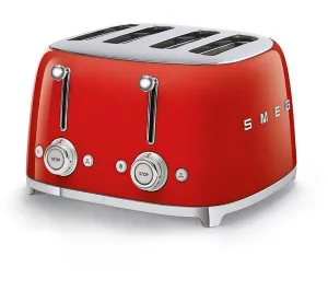 SMEG TSF03RDUK Four Slice Toaster in Red