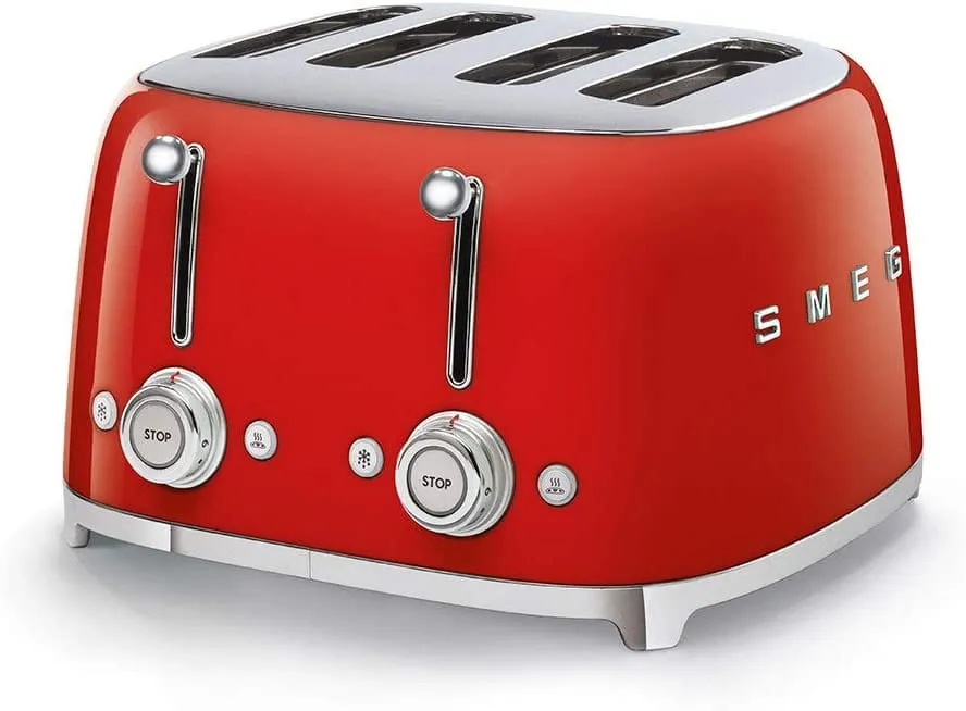 Smeg TSF03RDUK Retro Style 4-Slice Toaster - Red