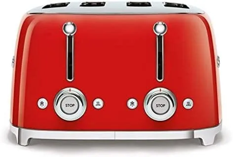 Smeg TSF03RDUK Retro Style 4-Slice Toaster - Red