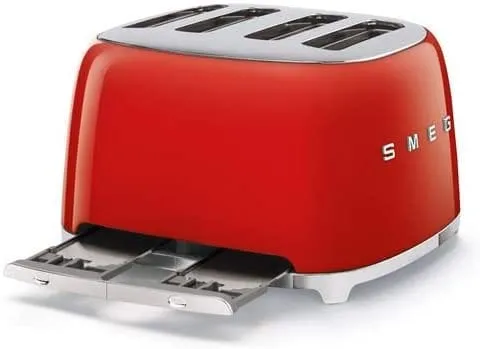 Smeg TSF03RDUK Retro Style 4-Slice Toaster - Red