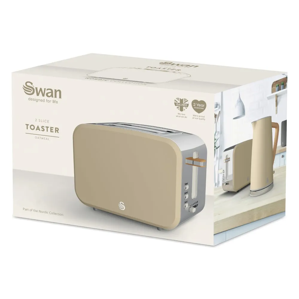 Swan 2 Slice Nordic Style Toaster