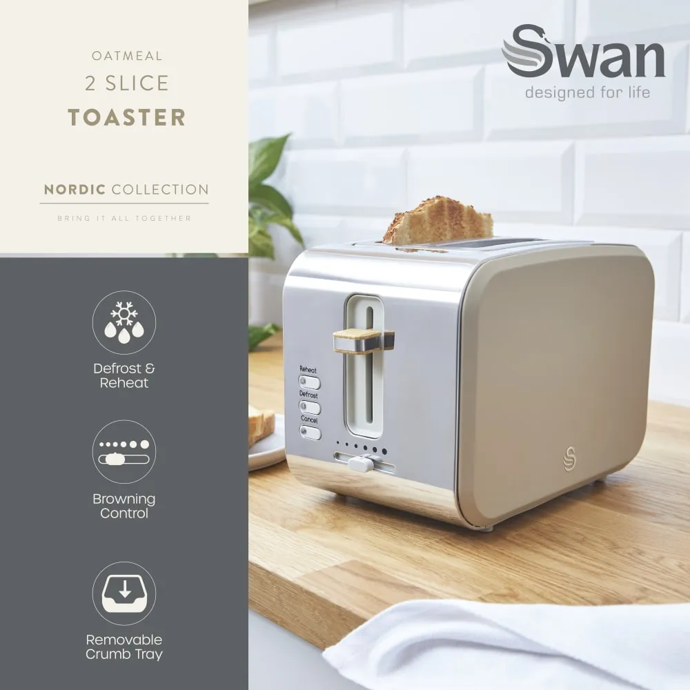 Swan 2 Slice Nordic Style Toaster