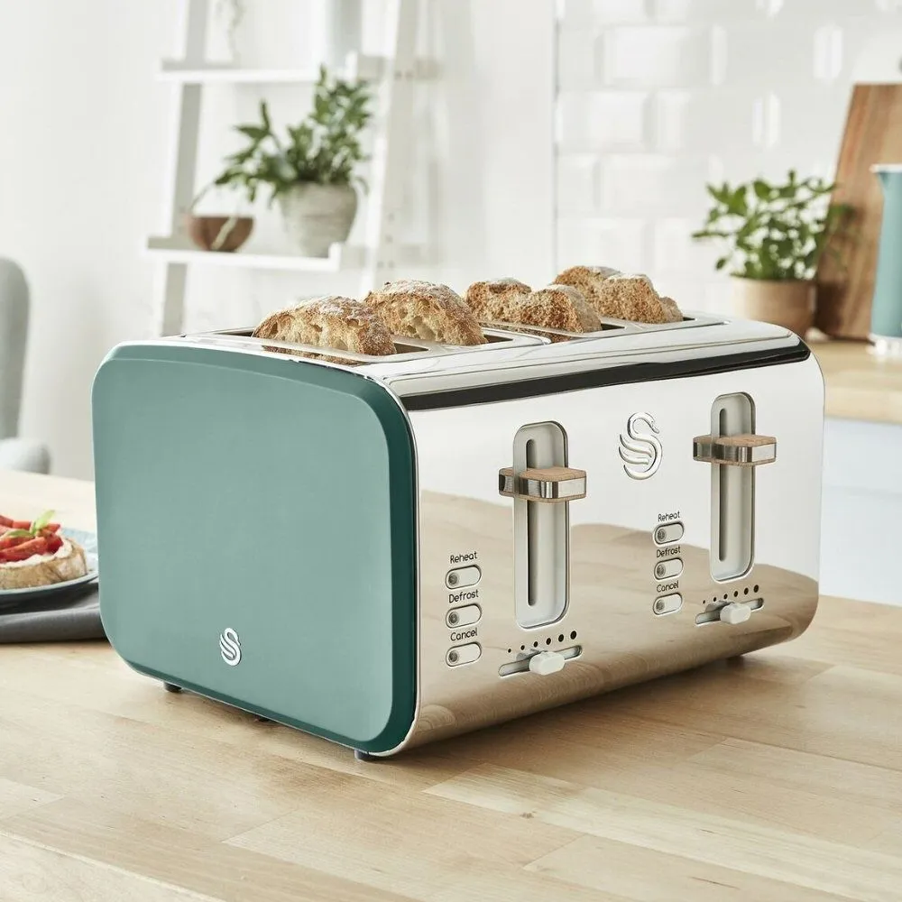 Swan 4-Slice Green Nordic Toaster