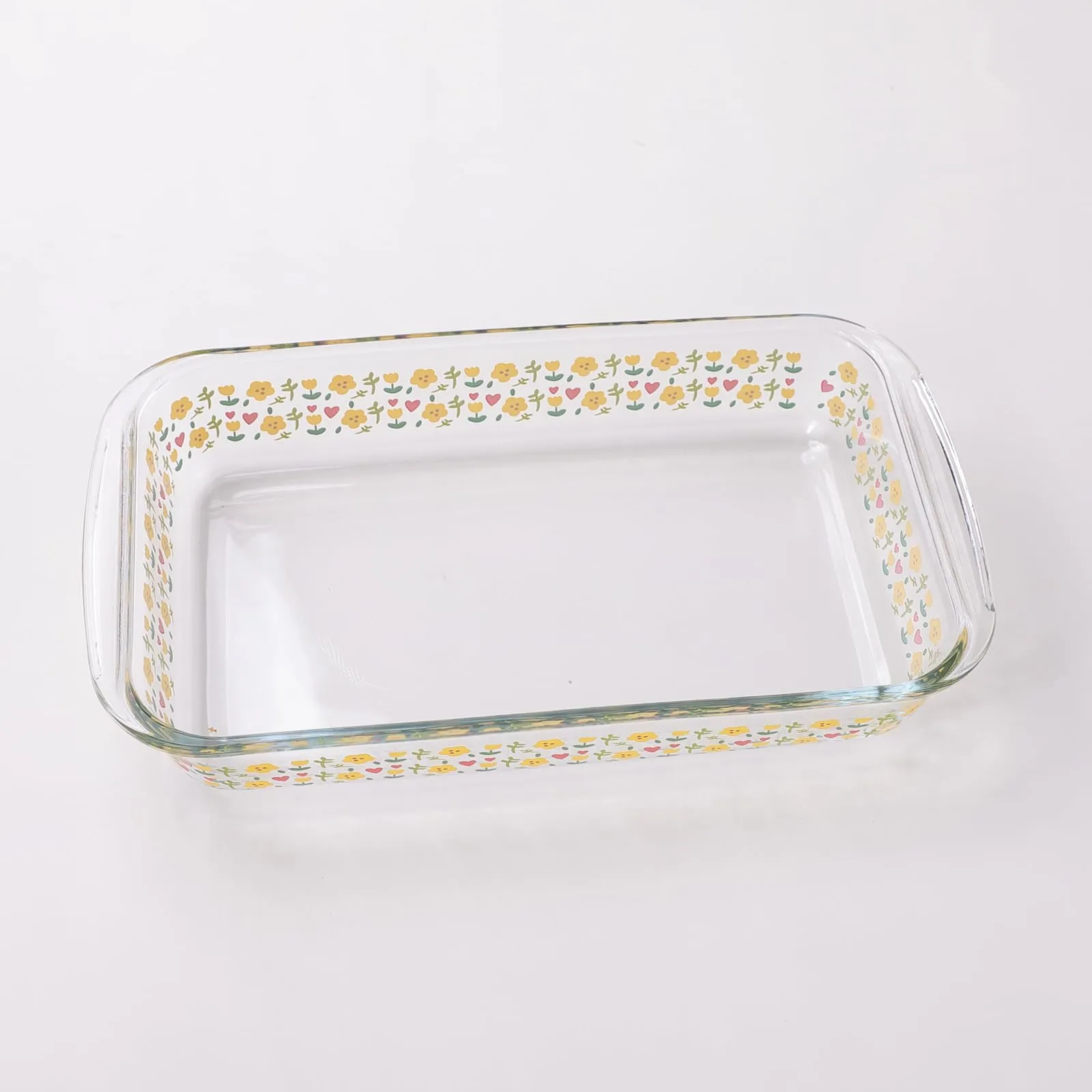 The Better Home Zeno (2.2L) Borosilicate Glass Baking Tray For Microwave Oven | Baking Dish | Baking Pan | Bake & Serve Dish | Bakeware | Glass Bowl For Microwave | Dishwasher Safe (Printed)