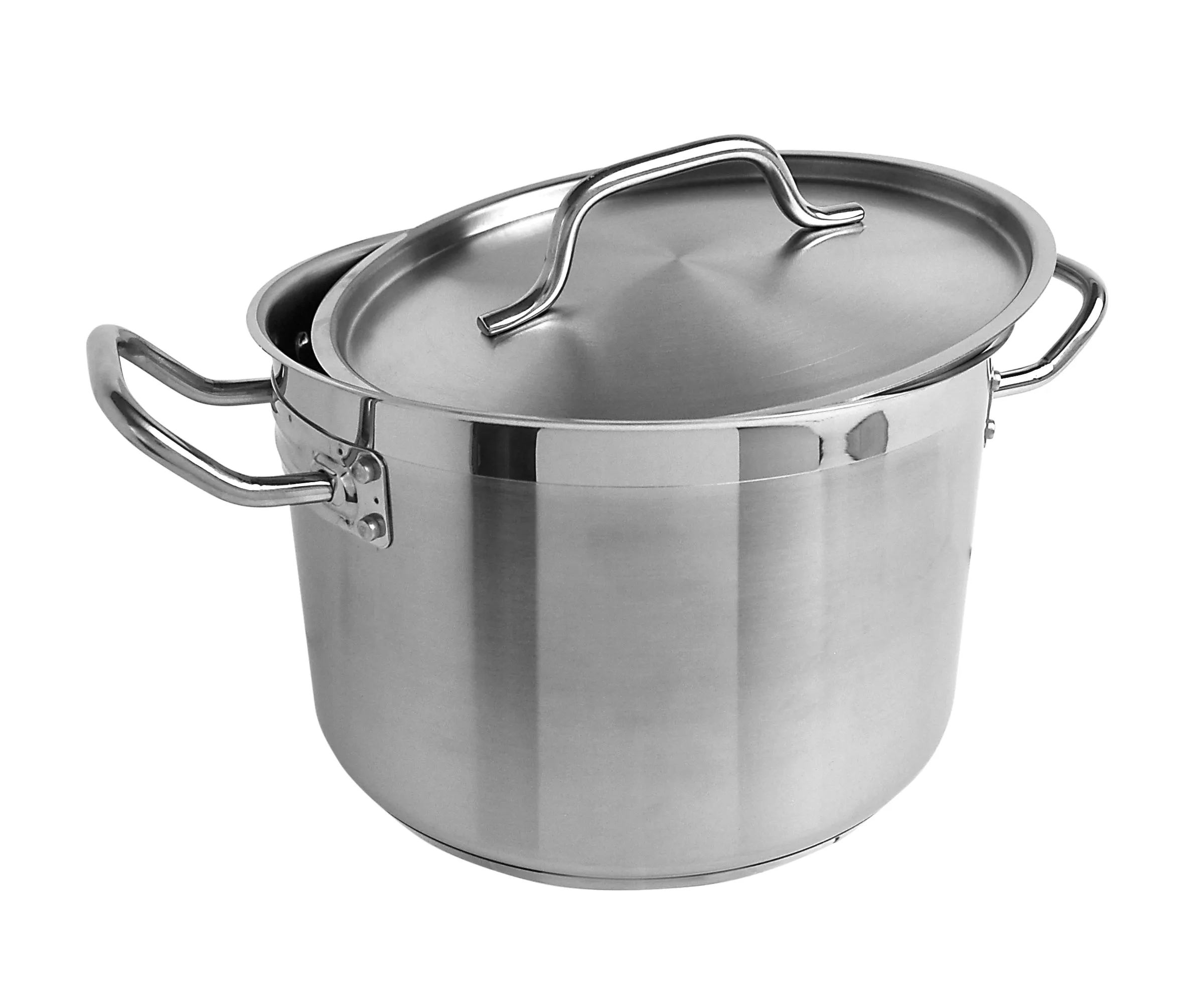 Thunder Group SLSPS4008 8 qt, 10" Diameter x 6-5/8" Height, 2-1/2" Welded Handle, Stock Pot with 10" Diameter x 1/2" Thickness Lid