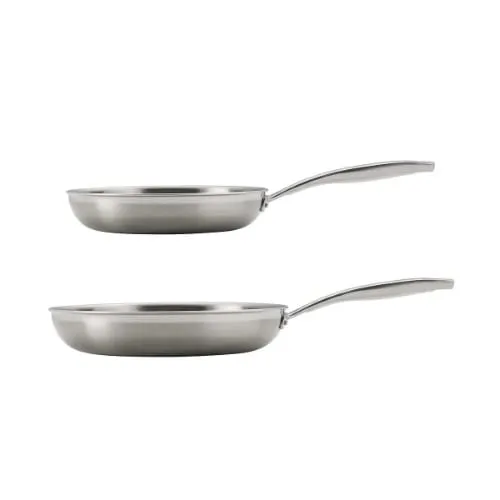 Tramontina 10'' & 12" Try-ply Stainless Steel Frying Pan Set Of 2