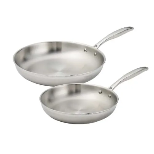 Tramontina 10'' & 12" Try-ply Stainless Steel Frying Pan Set Of 2