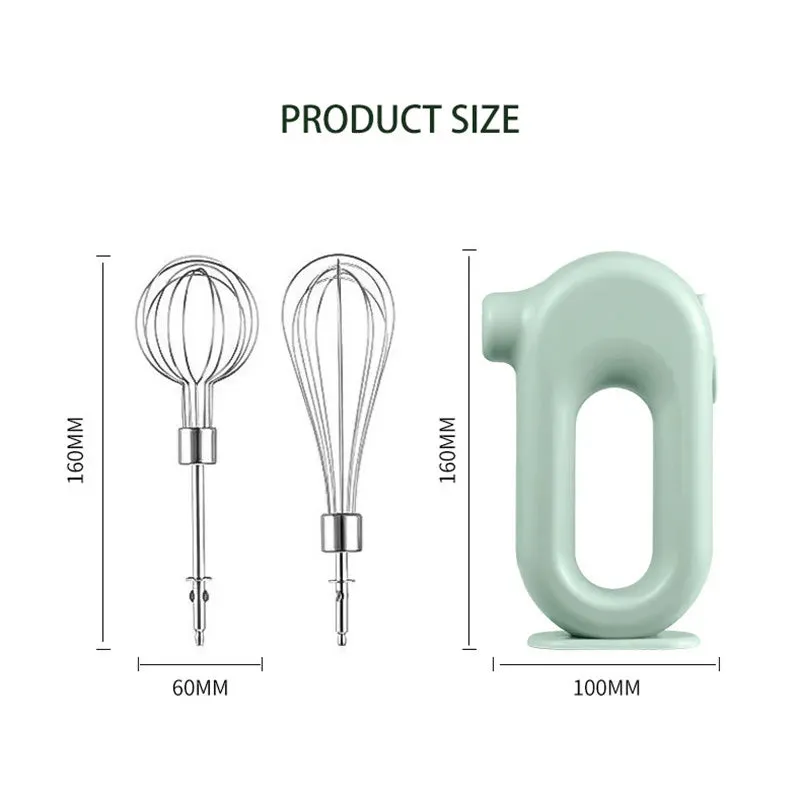 USB Electric Blender Wireless Portable Mixers with 2 Mixing Head Food Mixer Handheld Rechargeable Whisks Dough Stirrer Eggbeater