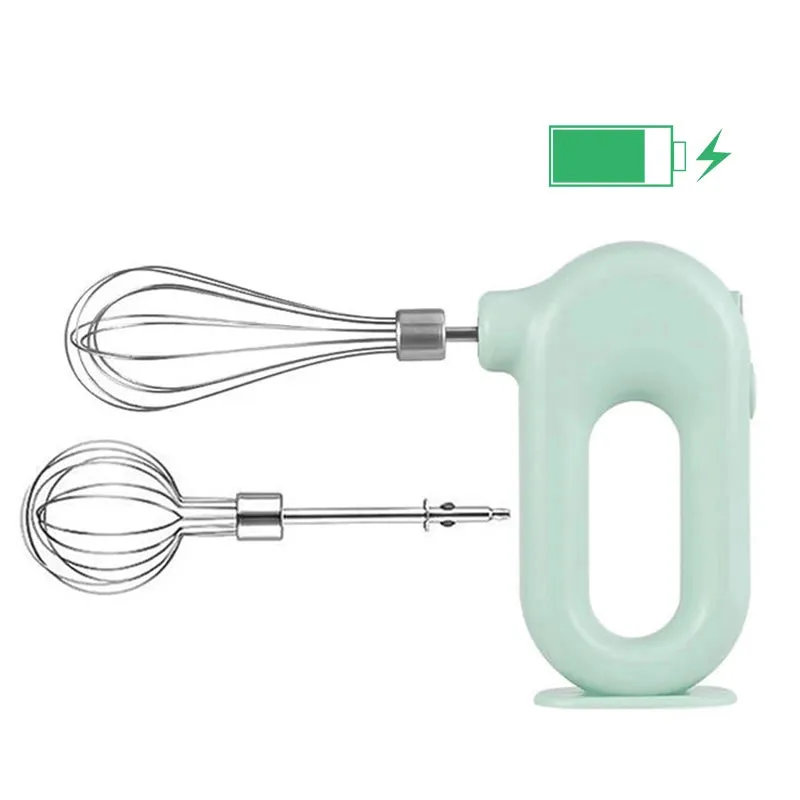 USB Electric Blender Wireless Portable Mixers with 2 Mixing Head Food Mixer Handheld Rechargeable Whisks Dough Stirrer Eggbeater