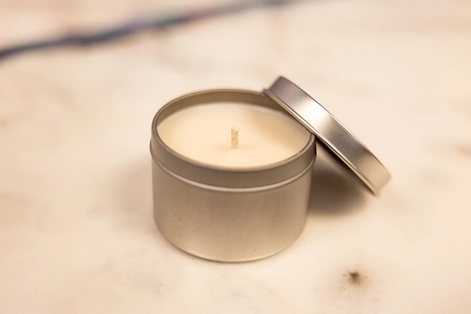 White Gardenia Soy Wax Candle in Tin | Elegant Floral Aroma