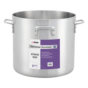 Winco ALHP-160 160 Qt Elemental Aluminium Stock Pot with 4 Handles, 6mm