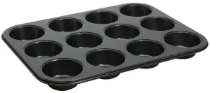 Winco AMF12NS 12 Cup Non-Stick Carbon Steel Muffin Pan | Denson CFE