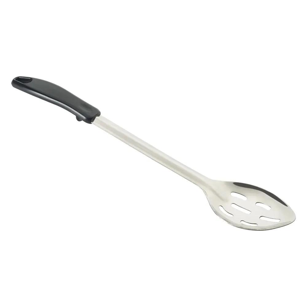 Winco BHSP-15 15" Slotted Basting Spoon, Stop Hook Plastic Handle, Stainless Steel