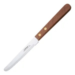 Winco K-55W Steak Knives, 4-1/2" Blade, Wooden Handle, Round Tip