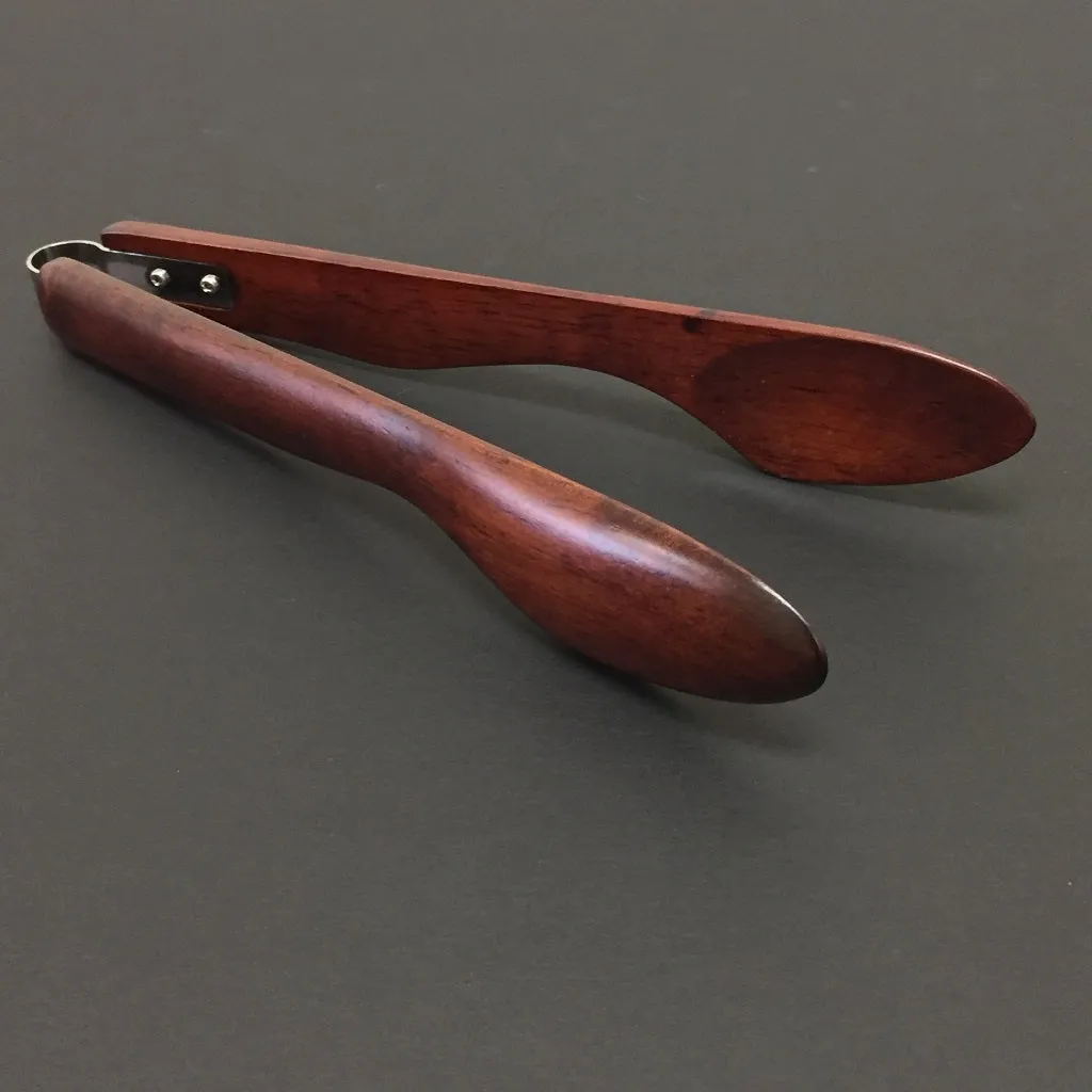 WOOD TONGS-DARK BROWN