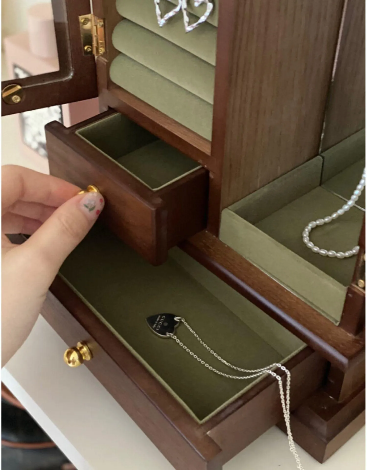 Wooden Jewelry Storage Cabinet