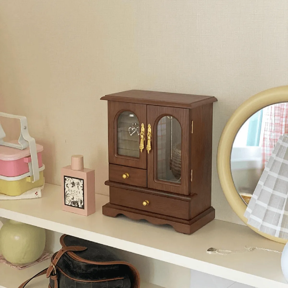 Wooden Jewelry Storage Cabinet